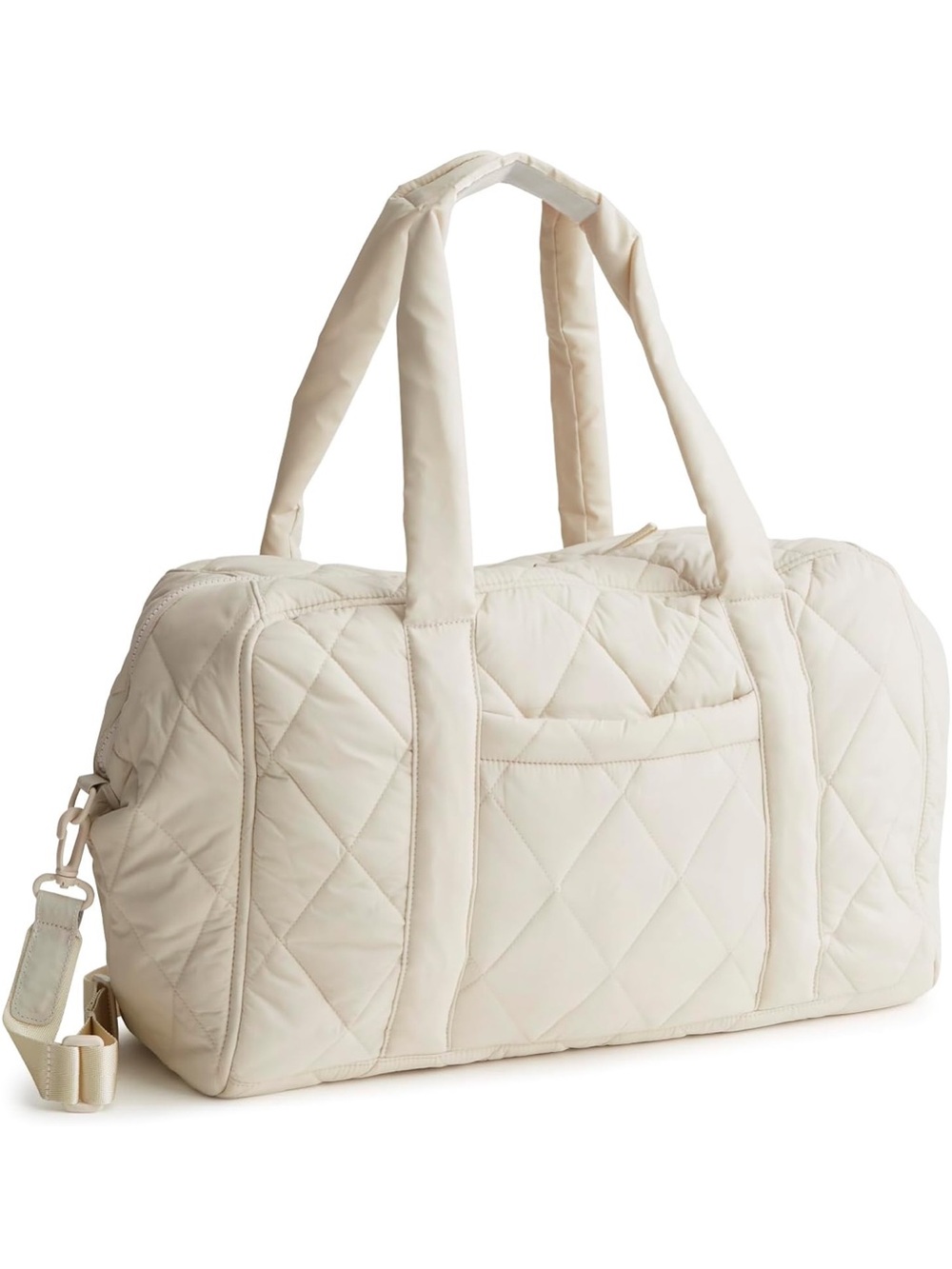New Vera Bradley Quilted Cream Weekender Bag Travel Tote